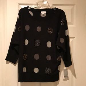 Charter Club, new with tags, Black embellished sweater